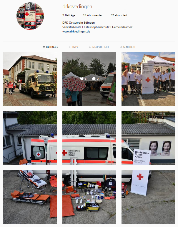 Der DRK-Ortsverein Edingen auf Instagram