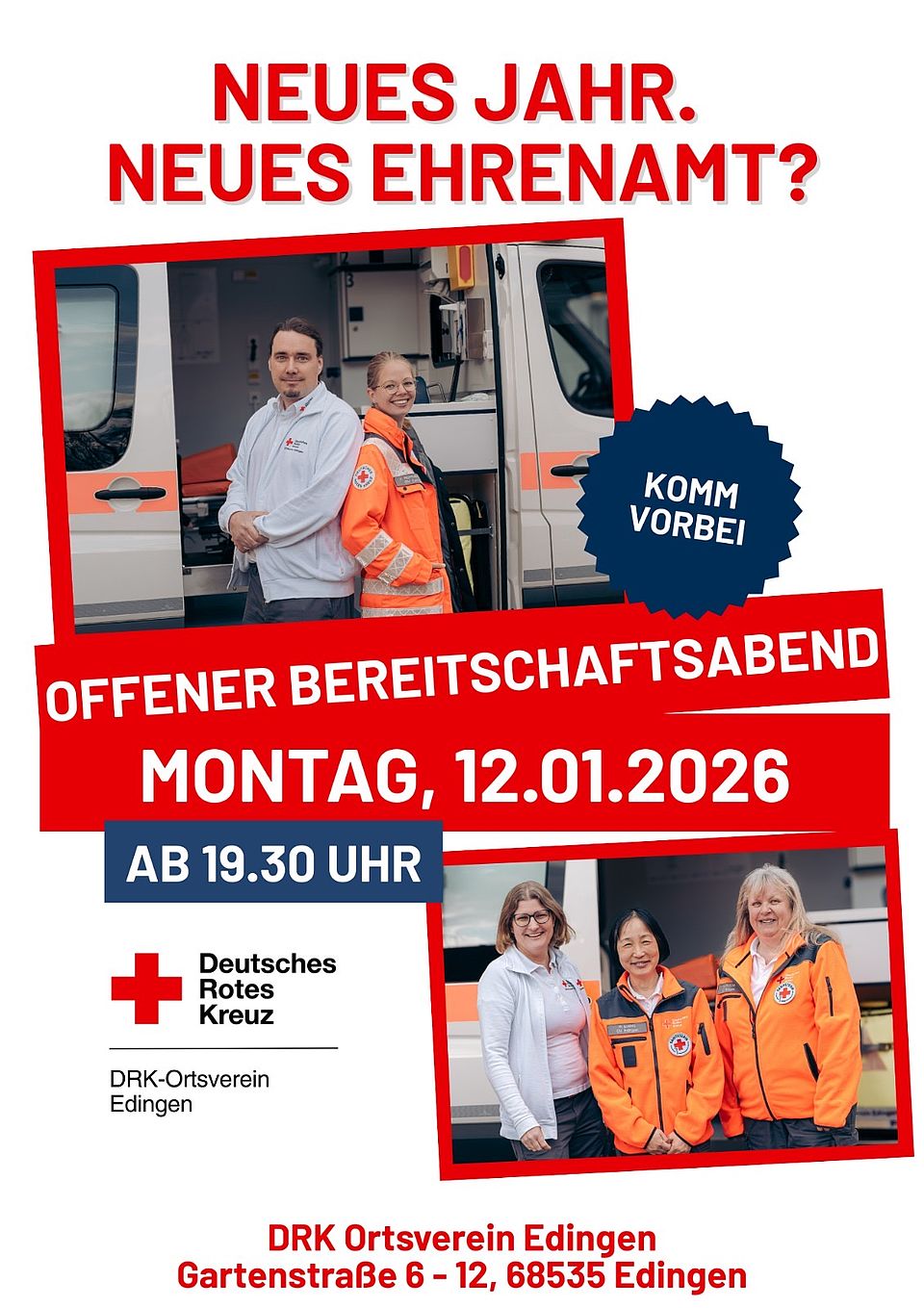DRK Edingen lädt zum offenen Bereitschaftsabend ein